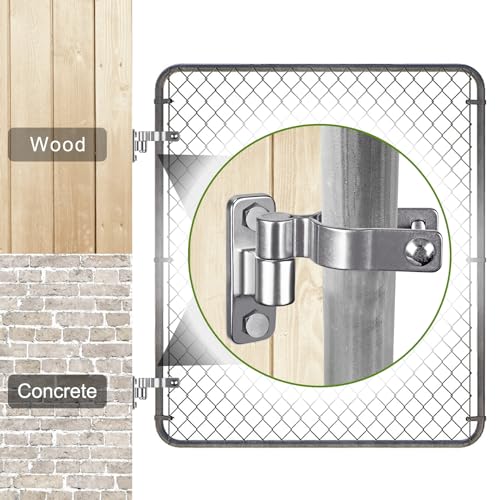 Insaga Heavy Duty 304 Stainless Steel Gate Hinges 4 Pcs, Wall Mount Hardware with 5/8" Pin, One-Piece Cast Hinge for Farm, Fence, Chain Link, Wooden & Metal Gates - color: Silver-SS-4Pcs-Hole