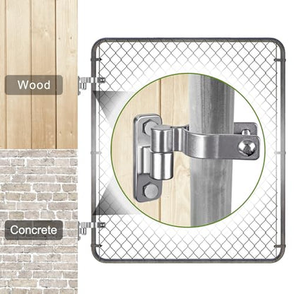 Insaga Heavy Duty 304 Stainless Steel Gate Hinges 4 Pcs, Wall Mount Hardware with 5/8" Pin, One-Piece Cast Hinge for Farm, Fence, Chain Link, Wooden & Metal Gates - color: Silver-SS-4Pcs-Hole