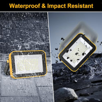 2-Pack 40W Rechargeable LED Work Lights, Portable Flood Light
