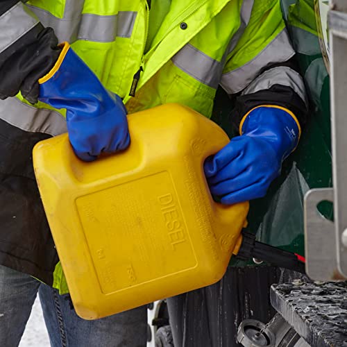 Wells Lamont 12" PVC Chemical Resistant Work Gloves, Lined Gauntlet Cuff
