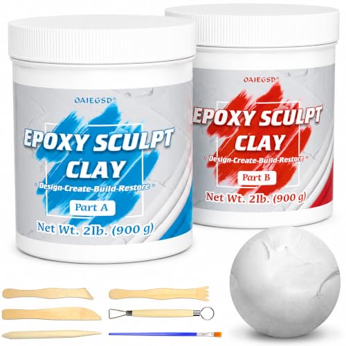 4 lb White Epoxy Putty Sculpt Clay, 2 Part Self Hardening Modeling Clay - size: 4 Pound