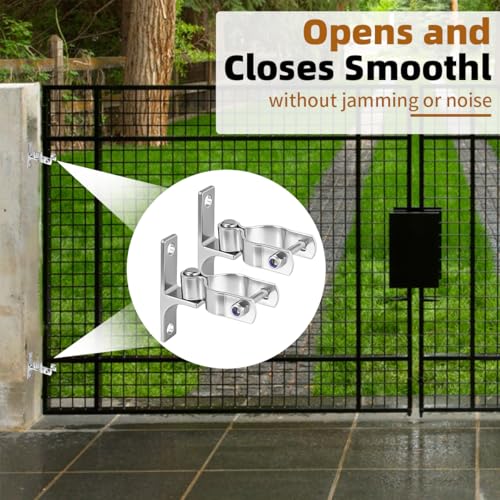 2 Pair 1-3/8" Wall Mount Gate Hinges for Chain Link Fence, Farm - size: 1-3/8''-2Pack