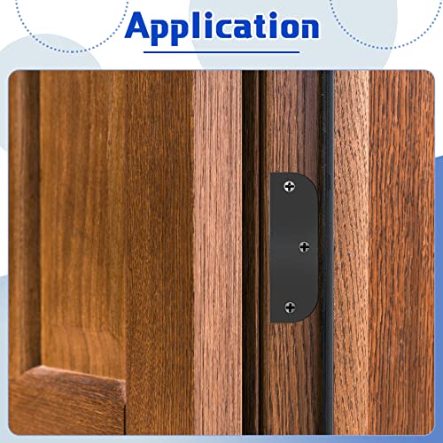 Dunzy 6 Set Black Door Hinge Filler Plates 3.5 inch,with 18 Screws