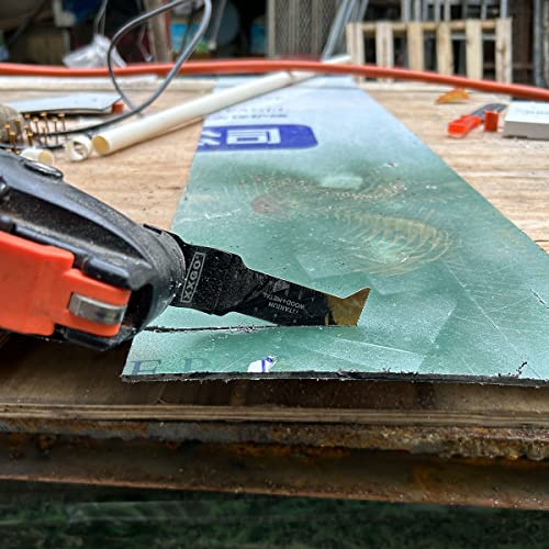 XXGO 3 Pcs Extra Long Metal Cutting Titanium Oscillating Multitool Blade - size: Titanium Multi Tool Metal Blades - 3 Pcs
