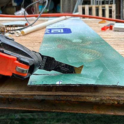 XXGO 3 Pcs Extra Long Metal Cutting Titanium Oscillating Multitool Blade - size: Titanium Multi Tool Metal Blades - 3 Pcs