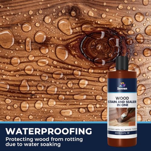 Wood Stain Wood Sealer Wood-Protect 3 in 1, 1 Gallon Clear Wood Stain & Wood Sealer Marine Grade Waterproof Wood Stain & Sealer, Penetrating Wood Sealer for Decks,Fences,Pergolas,Siding,Dock - color: Mahogany Redwood, size: 3.5 Fl Oz