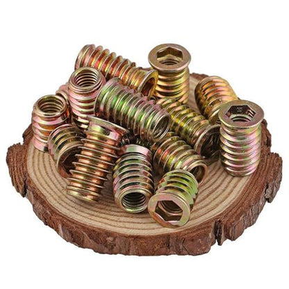 40 PCS 1/4"-20 x 10mm Threaded Inserts for Wood, Hex Drive Screw-in Nutserts Furniture Connector Fastener, Wooden Products & Models - color: 1/4X20-10