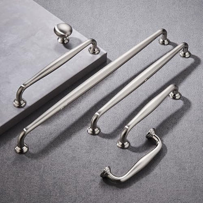TUNNY 10 Pack Cabinet Handles-3.8"/96mm Screw Spacing Brushed Nickel Furniture Hardware Handles for Kitchen Cabinets Bedroom Dresser Wardrobe Cabinet Pulls - color: Brushed Nickel, size: 3.8"(96mm)Hole Center-10Pcs