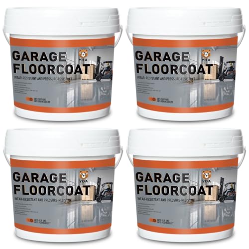 YOA Professional Epoxy Floor Coating (4-Gallon), Acrylic Concrete Paint, Suitable for Indoor, Garage, Basement, Etc. Single Component Formula, Scratch Resistant, Low VOC, Ready to Use