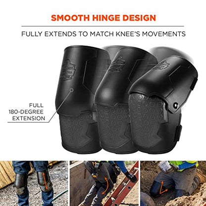 Ergodyne ProFlex 360 Knee Pad, Hinged Design, Hard Shell, Non-Marring Rubber Cap, Extra Large