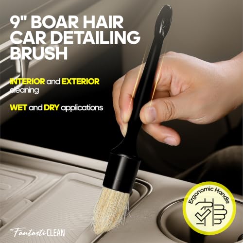 Fantasticlean Car Interior Detailing Kit, Leather Cleaner Brush Set, 9PCS - size: IT-ACS04-NT