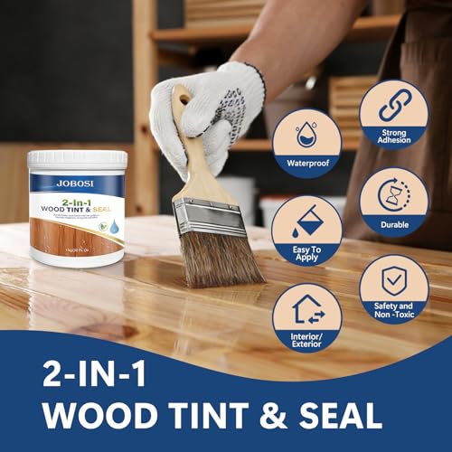 Advanced Wood Stain & Sealer, (Redwood, 32oz/1Kg), Enhances Wood Grain, Waterproof, Flexible, Crack Resistant, Weather Resistant, Non-Toxic Environmentally Friendly - color: Redwood, size: 32 oz