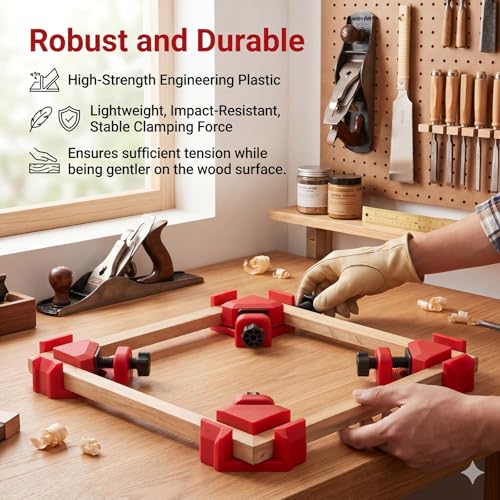 Chumia 4 Pack 60/90/120 Degree Corner Clamps for Woodworking Adjustable