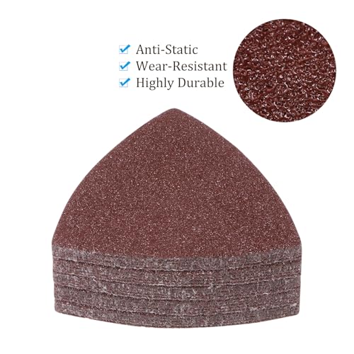 30pcs Mouse Sander Detail Sandpaper 40Grit 3-1/8" Triangle - size: 40 grit