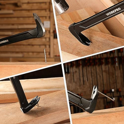 WORKPRO 13" Nail Puller, Cats Paw Pry Bar, Nail Remover Tool, Crowbar