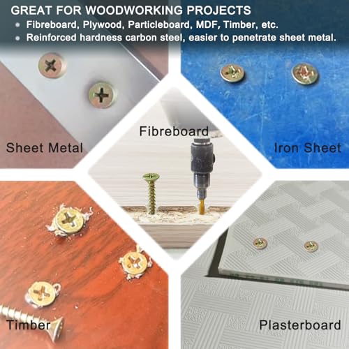 420PCS Wood Screws Assortment Kit, Self Tapping Screw Set (9 Sizes) - size: ZC1022 Mix