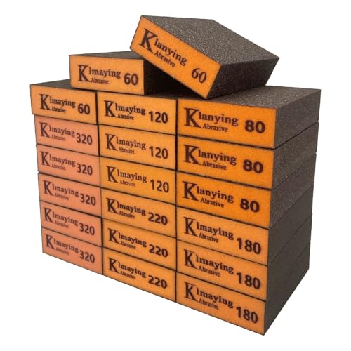 Sanding Sponge, 60-320 Grit Assortment Sanding Block, 20 Pack - size: 60-320grit,20PCS