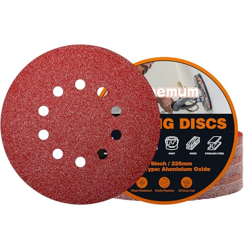 30 PCS 9 Inch Drywall Sanding Discs 40 Grit 10 Hole - color: 10 Hole, size: Grit 40