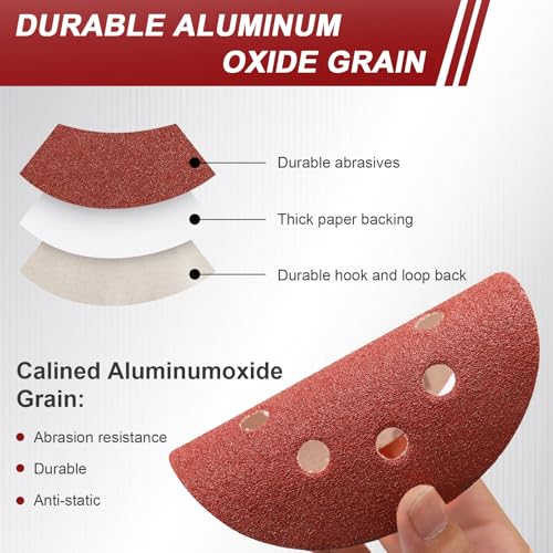 5 Inch Hook and Loop Sanding Discs Sandpaper 40-320 Grits, 70 PCS