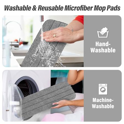 16.5" Microfiber Mop Pads Refills, 3 Pack Reusable Replacement Heads - color: 16"grey Plain*3