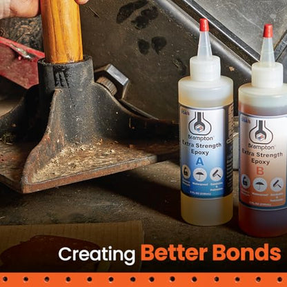 Brampton Extra Strength Epoxy, 20-Minute Work Life, Waterproof 2-Part Epoxy Glue Kit for Tile, Metal, Ceramic, Glass, Wood, Stone, Strong Bonding, Sandable, Paintable Resin, Easy 1:1 Mix, 4 oz - style: 4 FL OZ KIT