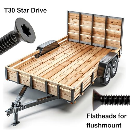 Hales Yeah 1/4-20 x 2-1/2 in T30 Star Drive Trailer Deck Screws (100 Pack) - size: 1/4-20 x 2-1/2 in
