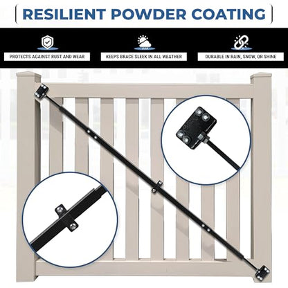 FEBTECH – 8' Telescopic Gate Brace - Heavy-Duty Powder Coated Carbon Steel