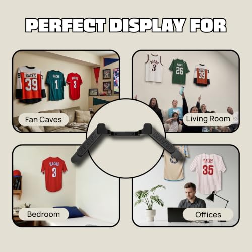 Wall Mount Display | Damage-Free Adjustable Hanger for Jerseys - color: White