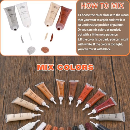 Kenbry Wood Filler Repair Kit, Fix Scratches Cracks, Hole on Furniture - color: Walnut
