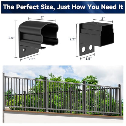 Egadis 4 Pack Aluminum Fixed Railing Bracket Connector with Screws - color: The Brackets- Fixed