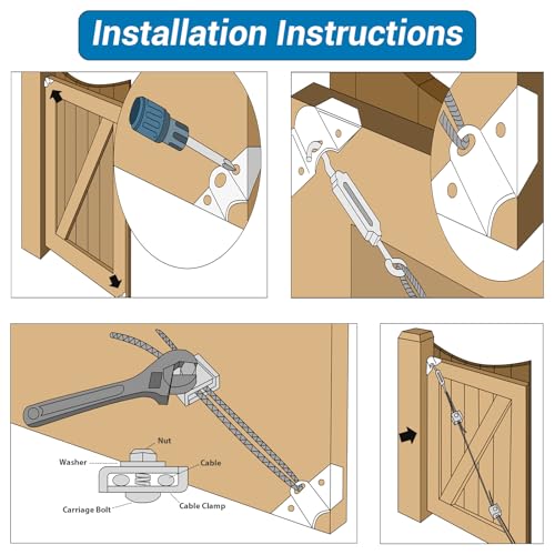 HOME MASTER HARDWARE Anti Sag Gate Kit for Wooden Fence, Zinc Plated 1 Pack - color: Zinc, size: 1 Pack