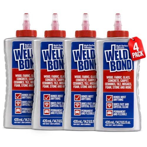 Weldbond Multi-Surface Glue Non-Toxic for Mosaic Wood Craft 14.2oz (4 Pack) - size: 4-pack