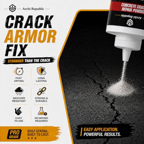 Concrete Crack Filler 1.57 lb, Water-Activated Permanent Repair for Concrete & Masonry Cracks, Seals Out Water, Helps Prevent Weeds, Fast Set for Driveways, Patios & Basements