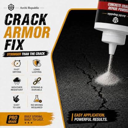 Concrete Crack Filler 1.57 lb, Water-Activated Permanent Repair for Concrete & Masonry Cracks, Seals Out Water, Helps Prevent Weeds, Fast Set for Driveways, Patios & Basements
