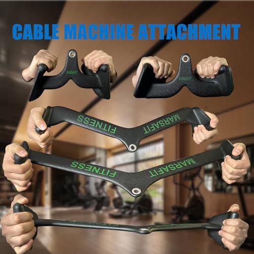 Ergonomic LAT Pull Down Bars, Back and Triceps Strength Training Equipment, LAT Pulldown Attachments, Cable Attachments for Home Gym - color: BT010