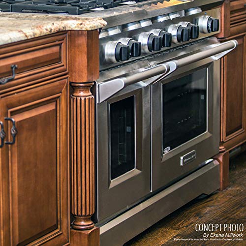 Ekena Millwork COL03X03X35KEAL Kent Raised Panel Cabinet Column (Top Block: 6 1/8", Bottom Block: 7 1/8"), 3 3/4"W x 3 3/4"D x 35 1/2"H, Alder - color: Alder, size: 3.75-in. W x 3.75-in. D x 35.5-in. H