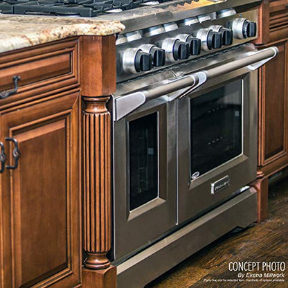 Ekena Millwork COL05X05X35KERW Kent Raised Panel Cabinet Column (Top Block: 6", Bottom Block: 7"), 5"W x 5"D x 35 1/2"H, Rubberwood - color: Rubberwood, size: 5-in. W x 5-in. D x 35.5-in. H