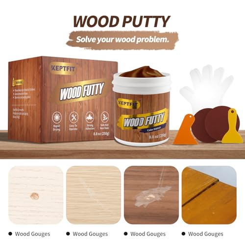 Walnut Wood Filler - 8.8 oz Paintable & Stainable Wood Repair Putty for Furniture - Quick Repair for Broken & Defective - color: Walnut