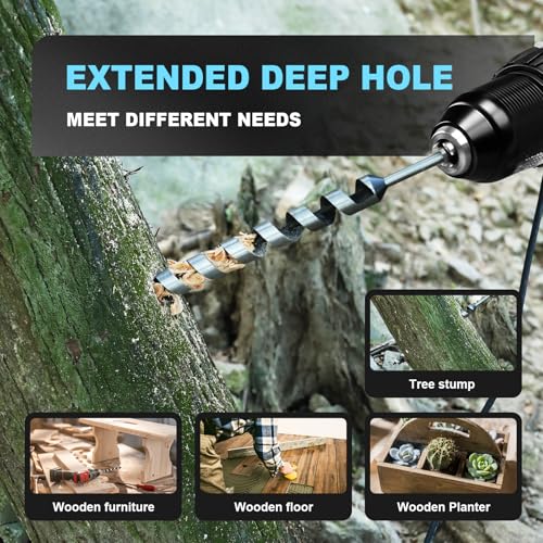 1-1/2" X 18" Auger Bit for Wood, 38x460mm Hex Long Auger Drill Bit - size: 1-1/2" (38mm)diameter, style: 18 inch / 460mm Length