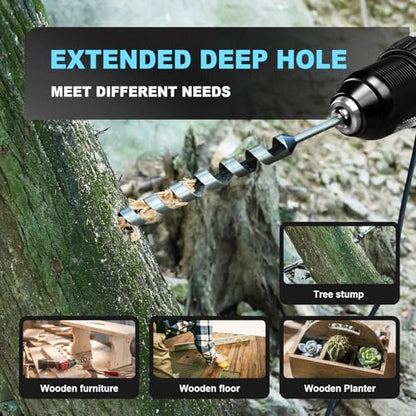 1-1/8" X 31.5" Auger Bit for Wood, 28x800mm Extra Long Auger Drill bit - size: 1-1/8" (28mm)diameter, style: 31.5 inch / 800mm Length