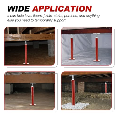 House Floor Jacks for Leveling, 16.5-20.5" Screw Jacks Post 6600lbs - size: 4X