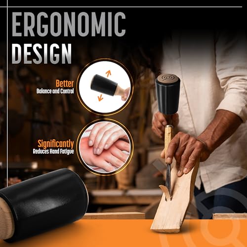 Schaaf Wood Carving Tools 15 oz Woodworking Mallet for Chisels & Gouges - color: Black