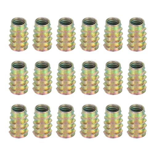 MECCANIXITY 18 Pcs Threaded Inserts for Wood, Zinc Alloy M8 Thread Inserts Nuts Hex-Flush Socket Drive Screw 18mm Length for Furniture, Cabinet, Tables and Chairs - size: M8x18mm