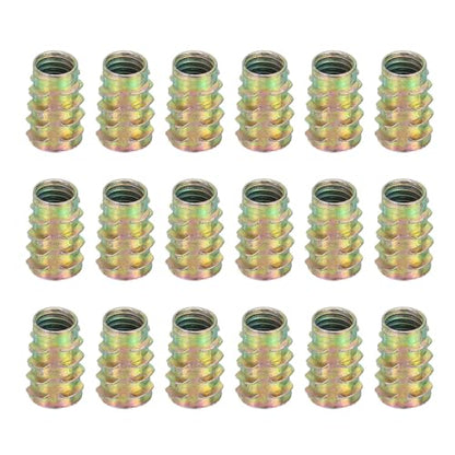 MECCANIXITY 18 Pcs Threaded Inserts for Wood, Zinc Alloy M8 Thread Inserts Nuts Hex-Flush Socket Drive Screw 18mm Length for Furniture, Cabinet, Tables and Chairs - size: M8x18mm