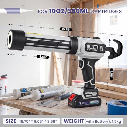 VISHIGH Cordless Caulking Gun Brushless, w/ 2 Batteries for 10oz/300ml
