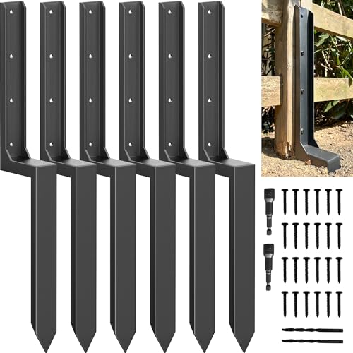 33.62" Fence Post Repair Kit, Fix Broken 4x4/6x6 Wood Post 6Pack - size: AS1-U 6Pack 33.62x4.7x2"