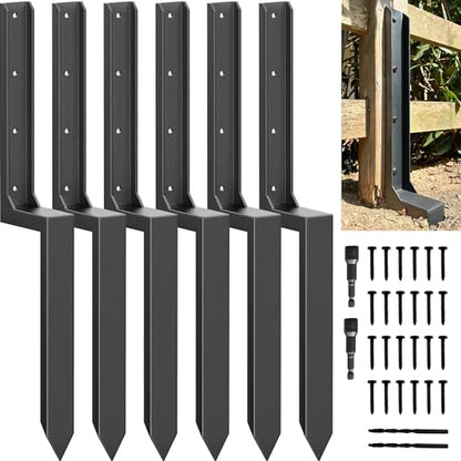 33.62" Fence Post Repair Kit, Fix Broken 4x4/6x6 Wood Post 6Pack - size: AS1-U 6Pack 33.62x4.7x2"