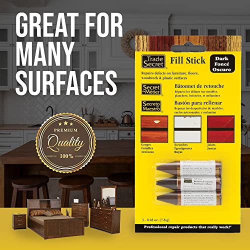 Wood Scratch Repair Fill Stick for Dark Surfaces, Touch-Up Kit, Set of 3 - color: Dark Tones