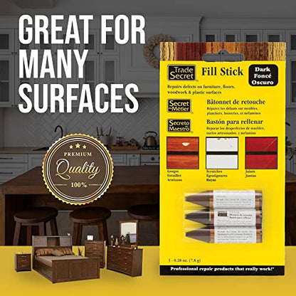Wood Scratch Repair Fill Stick for Dark Surfaces, Touch-Up Kit, Set of 3 - color: Dark Tones