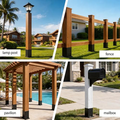 4 Pcs 4x4 Fence Post Anchor Ground Spike (Actual 3.6“x3.6”),22" Post Spike